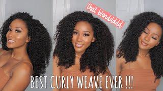 THE BEST CURLY HAIR EVER!!! ISee Mongolian Kinky Curly Weave, low maintenance + how I style & blend