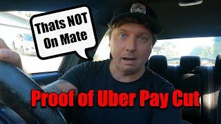Proof of Uber Eats Driver Paycut Australia