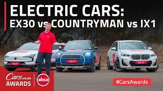 BMW iX1 vs Mini Countryman SE vs Volvo EX30 Comparison - #CarsAwards Electric Car Finalists