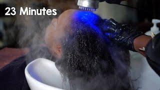 The Most Relaxing Asmr Hair Spa | Will Put You To Sleep   SILK PRESS SPA + ASYMMETRIC BOB 4B/4C