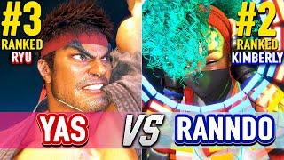 SF6  YAS (#3 Ranked Ryu) vs RANNDO (#2 Ranked Kimberly) & RYUKICHI (Ken)  SF6 High Level Gameplay