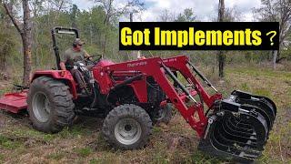 Land clearing~Bush Hog mowing and Grapple work~ MAHINDRA tractor 4540 4wd. 2019