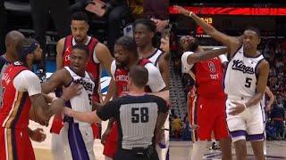 BRANDON INGRAM SHOVES DE'AARON FOX & INSANE FIGHT! PELS & KINGS BREAKS OUT! AFTER MARSHALL GOES OFF