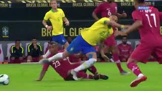 Neymar sofre lesão no tornozelo! Brasil x catar HD