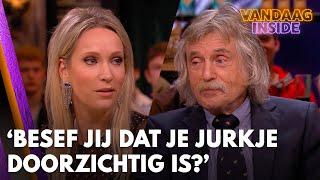 Johan afgeleid door jurkje van Hélène: 'Besef jij dat het doorzichtig is?' | VANDAAG INSIDE