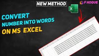 How to Convert Number Into Words in Excel (2007-2021) | F HOQUE |