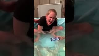 Girl Giving Baby In Water   Water Birth Baby #Shorts #BabyHomebirth #baby #givebirth #Newborn