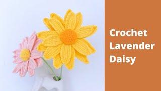 How to Crochet Lavender Daisy Flower Tutorial | Crochet Flower Bouquet