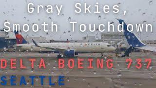 Rainy Seattle Welcome: Delta 737 Touchdown