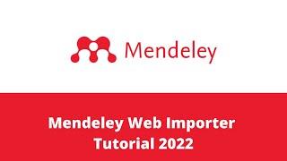 Mendeley Web Importer | Mendeley Desktop | How to use Mendeley Web Importer