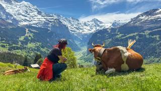 Lauterbrunnen Wengen Jungfrau Region สวิตเซอร์แลนด์ - ภูเขาสปริง