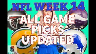 NFL WEEK 14 :UPDATED PICKS AND BEST PLAYS FOR THE WEEK