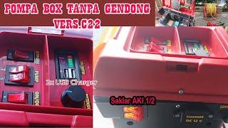 Pompa Sprayer Box Tanpa Gendong C22 Dual Dinamo Sinleader DP-24 Selang Panjang 50 - 100 Meter