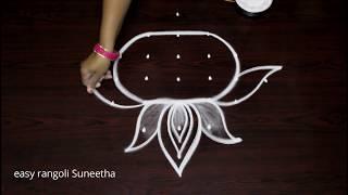 Bhogi kundalu muggulu with 7x1 straight dots || Pongal n Sankranthi kolam rangoli