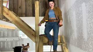 Rough Cut Double Stairway Build in Hannah’s house using Yellow Pine Lumber I cut on the Sawmill!