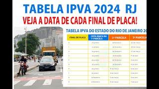 IPVA 2024, TABELA DO IPVA 2024 PARA A CIDADE DO RIO DE JANEIRO !