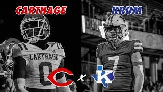 #TXHSFB 4A DII AREA ROUND FACE-OFF Krum vs #1 Carthage 2024 Texas High School Football Playoffs