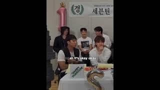 The way MINGYU, HOSHI, and SEUNGKWAN were judging him. #seventeen #thunder #vernon #live
