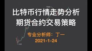 BTC比特币行情走势分析，期货合约交易策略—2021 0124【丁一】