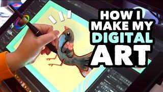 How I make my digital art // huion kamvas 22 plus & my procreate brushes