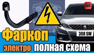 Установка фаркопа Peugeot 308 T9. Схема электрической части. Как проложить проводку