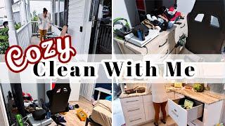 COZY FALL CLEAN WITH ME 2024 || DECLUTTER, ORGANIZE + SPEED CLEAN || MOM LIFE CLEANING