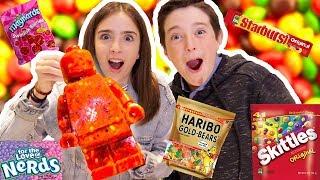 MIXING EVERY CANDY INTO ONE GIANT LEGO!!