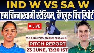 IND W vs SA W 3rd ODI Pitch Report, m chinnaswamy stadium bengaluru Pitch Report, IN W vs SA W