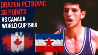 Drazen Petrovic 36 pts VS Canada | World Cup 1986