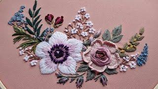 Garden Embroidery - Floral Still Life  in detail