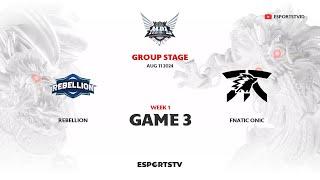 Rebellion vs Fnatic ONIC GAME 3 MPL ID S14 | FNOC VS RBL ESPORTSTV