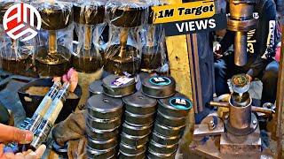 Most incredible process of gym dumbbells/Manufacturing of rubber dumbbells in local factory