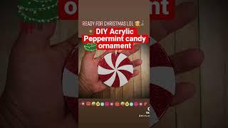 Diy acrylic peppermint candy ornament tutorial up on my channel. #diycrafts #acrylicornament #crafts