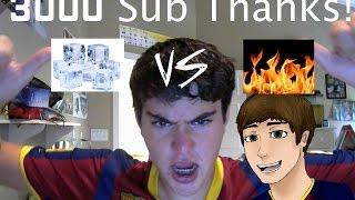 3000 SUBSCRIBER THANK YOU VIDEO! (Ice vs Fire)!