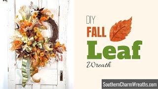 DIY Cream Fall Leaf Grapevine Wreath | Designer Wreath Tutorial