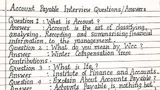 5 Best Accounts Payable Interview Questions and Answers || MANHA EDUCATION ||