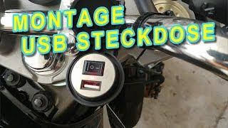  MONTAGE USB STECKDOSE MIT AN/AUS SCHALTER AM MOTORRAD LENKER