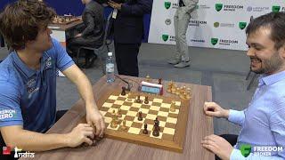 Both of them smile after the game | Carlsen vs Fedoseev | World Blitz 2022