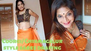 Coorgi Style Saree Draping Chikmagalur Style Saree Draping | Malnad Style Saree| How to wear a saree