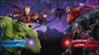 Hulk and Iron Man vs Spider-man and Venom - MARVEL VS. CAPCOM: INFINITE