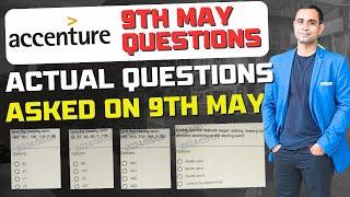 Accenture 9th May 2024 Actual Questions | Accenture Reasoning Questions 