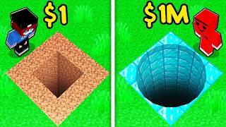 1$ vs 1.000.000$ TÜNEL YAPI KAPIŞMASI !! - Minecraft