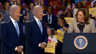 Kamala looks drunk & Biden looks lost at rally