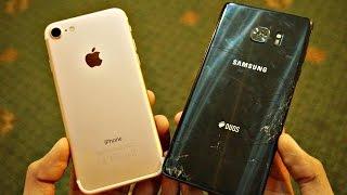 iPhone 7 vs Samsung Galaxy Note 7 - Drop Test! (4K)