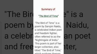 The Bird of Time Summary