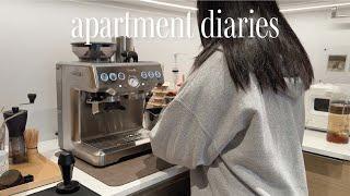 apartment diaries  how i make my iced oat lattes, home cooked meal, and cleaning