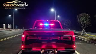 XRIDONSEN 35 inch Traffic Advisor Strobe Light Bar LED Red Blue Police Lights for Vehicles