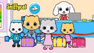 Cat Family Vacation and Airplane Trip | Stories for Kids in Yasa Pets