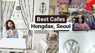 Top 9 Cafes in and around Hongdae, Seoul | Sheep Cafe | Cartoon Cafe | Pink Pool Cafe and many more.