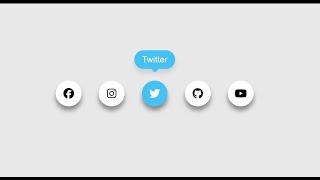 Social Media Icon with Tooltip on Hover Using HTML & CSS